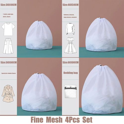 Filet De Lavage  Grande Maille,4 Pices/Ensemble,Panier  Linge,Sous-Vtements,Rutilisable,Tissu Dlicat, - Type Fine Mesh 4pcs