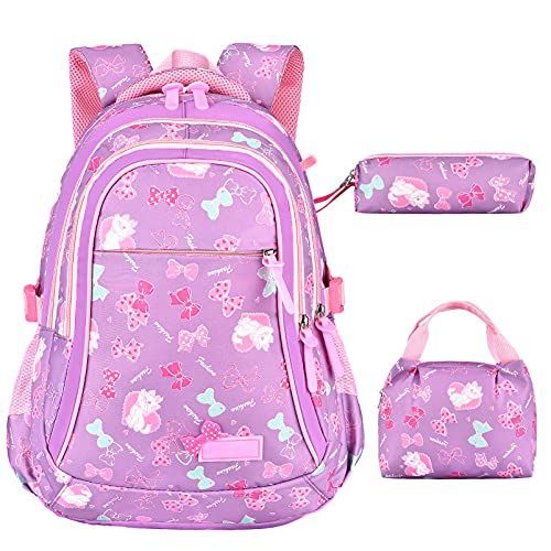 Fille Primaire CP Enfant - Sac a Dos Ecole Scolaire CE2 Elementaire Ensemble de 3 Pieces avec 
