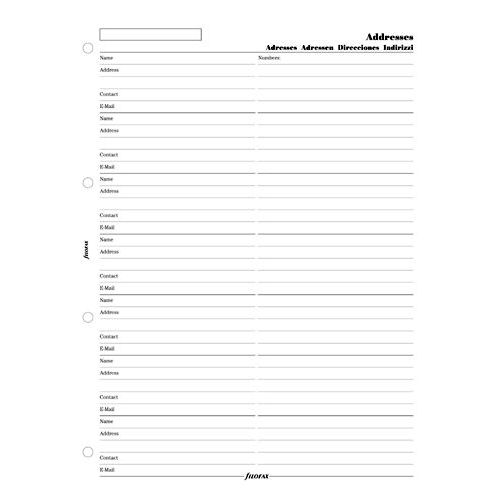 Filofax Recharge Pour Rpertoire Nom/Adresse/Contact/Email/Tlphone A4 (Import Royaume Uni)