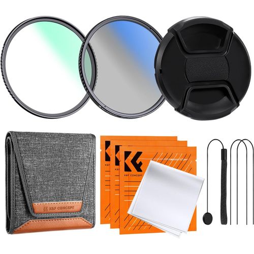 Filtre 62mm Uv + Cpl + Bouchon D'objectif + Pochette + 3 Chiffons De Nettoyage 150 * 150 Mm En Kit Pour Appareil Photo Camra Reflex Numrique[Gop6254929]