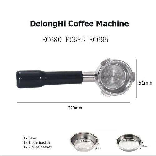 Filtre  caf pour Delonghi Dedica EC680/EC685,51mm,accessoire de remplacement pour machine  expresso - Type Plastic handle