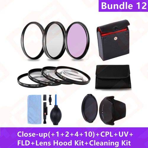 Filtre D'objectif D'appareil Photo,Accessoires  Effet Spcial,Fld,Uv,Cpl,Nwiches Izing  L'ycine,4,8,Partenaires,Gros Plan,+ 1,+ 2,+ 4,+ 10,49,52,55,58,62,67,72,77mm - Type [Bundle 12]-62mm