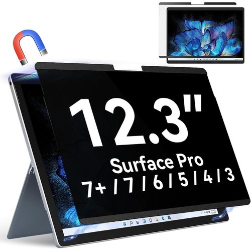 Filtre De Confidentialit Magntique Pour Microsoft Surface Pro 7 Plus/Pro 7/Pro 6/Pro 5/Pro 4/Pro 3, 12.3 Pouces Protection D'cran Pour Surface Pro, Amovible Filtre Anti Lumiere[PCOM4280199]