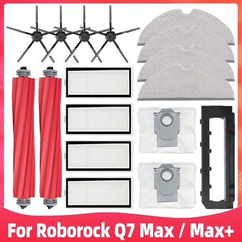 Filtre de remplacement pour aspirateur Xiaomi Roborock Q7 Max,Q7 Max +,Q7 Plus,T8, brosse latrale principale, sac  poussire en tissu, accessoires-17PCS SET B