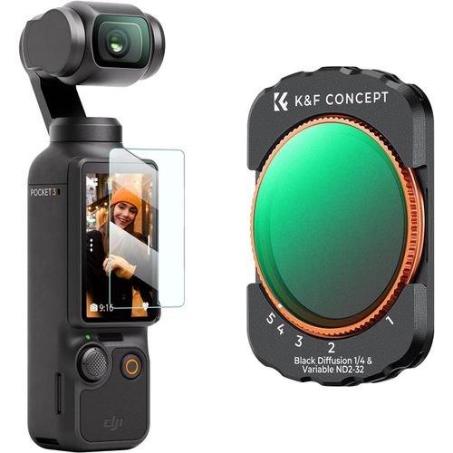 Filtre Nd2-32&black-Mist 1/4 Magntique Compatible Avec Dji Osmo Pocket 3 Filtre 2 En 1 Black Diffusion Et Nd Variable Nano-Revtements tanche Anti Des Rayures Lger Hd