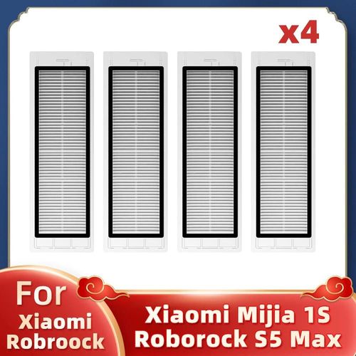 Filtre pour aspirateur Robot Xiaomi Mi 1/1S SDJQR01RR SDJQR02RR SDJQR03RR Roborock E2 E3 E4 E5 S4 S4 Max S5, brosse latrale principale-4 Hepa Filter
