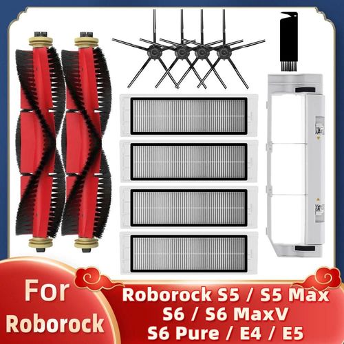 Filtre pour aspirateur Robot Xiaomi Mi 1/1S SDJQR01RR SDJQR02RR SDJQR03RR Roborock E2 E3 E4 E5 S4 S4 Max S5, brosse latrale principale-Set L