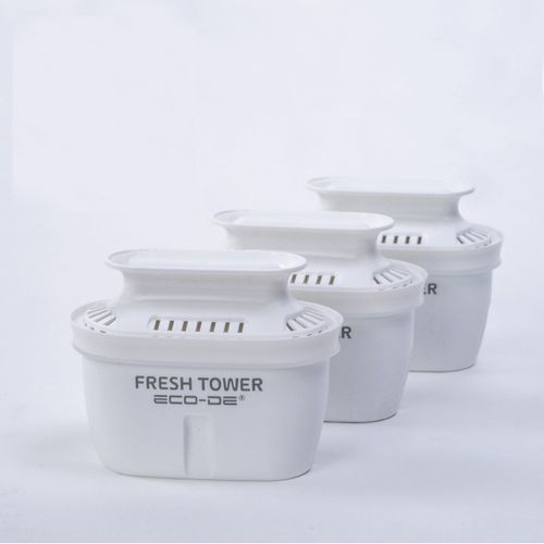 Filtre Pour Distributeur D'eau Fresh Tower. Compatible Avec D'autres Marques. Dure 2 Mois Par Filtre. (3 Unites) Eco-3140r