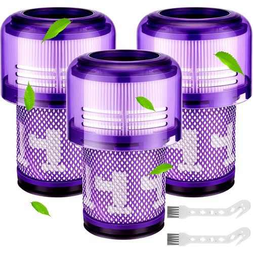 Filtre Pour V11 V15, 3 Packs Filtres De Remplacement Et 2 Brosse Nettoyage Pour Dy-Son Aspirateur V11 V15 Sv14 Sv17 Sv22 Detect Animal Absolute Extra Pro Torque Drive Motorhead Asp[SSE7114712]