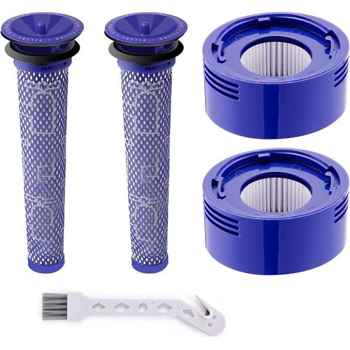 Filtre Remplacement Dyson V8 V7 2 Pr-Filtres V6 V7 V8 2 Post-Filtres V7 V8 Kit Brosse Nettoyage