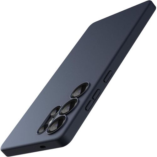 Fine Ajuste Coque Pour Samsung Galaxy S25 Ultra 5g, Protection Complte De L'objectif De Camra, Housse tui De Protecteur Fine En Tpu Souple Avec Finition Mat (Bleu Fonc)