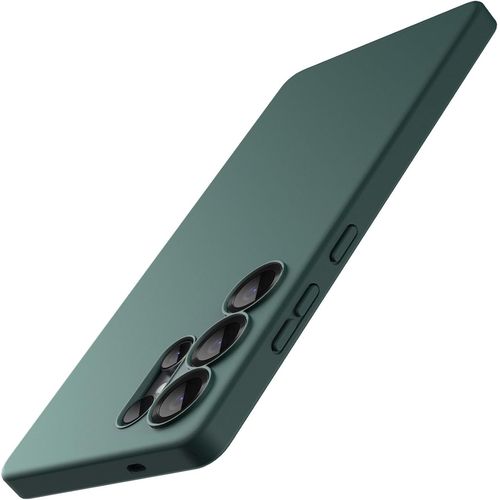 Fine Ajuste Coque Pour Samsung Galaxy S25 Ultra 5g, Protection Complte De L'objectif De Camra, Housse tui De Protecteur Fine En Tpu Souple Avec Finition Mat (Vert Nuit)
