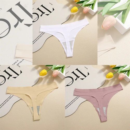 Finetoo-Strings Sans Couture Pour Femmes,Culottes Sexy,Sous-Vtements Injsatin,G-String,Taille Basse,Caleon Invisible,T-Back,Chaud,3 Pices - Type [Set 12]-3pcs-Xl