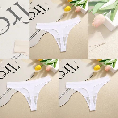 Finetoo-Strings Sans Couture Pour Femmes,Culottes Sexy,Sous-Vtements Injsatin,G-String,Taille Basse,Caleon Invisible,T-Back,Chaud,3 Pices - Type [Set 2]-3pcs-L