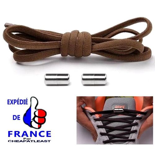Fini Le Laage, Plus De Noeud  Faire: Lacets lastiques Permanents Marron Pour Tout Type De Chaussures Basket Sneakers Tennis Ville Skate Shoes Etc