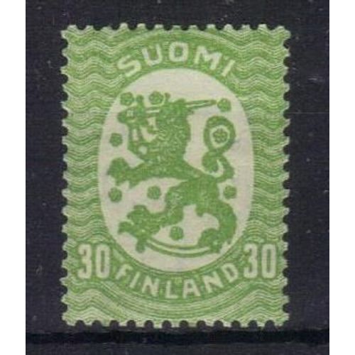 Finlande 1921 : Emission D'helsinki - Timbre 30 P. Vert-Jaune Neuf *