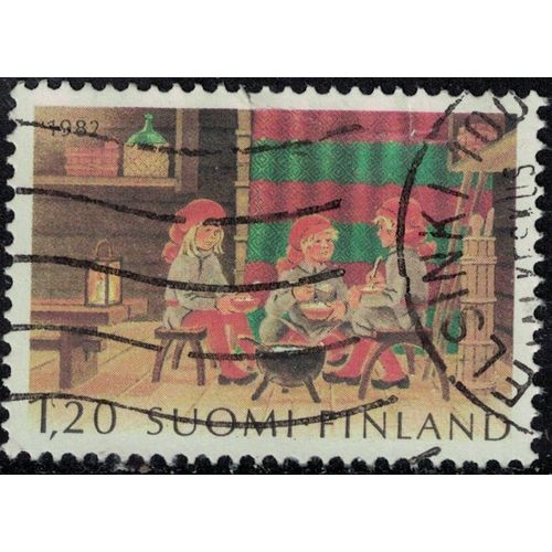 Finlande 1982 Oblitr Used Christmas Dwarfs Eating Lutins De Nol Mangeant Y&t Fi 881 Su