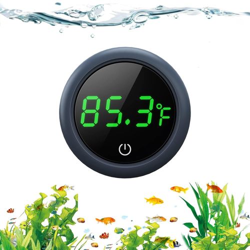 Fish Tank Digital Thermometer Accurate Led Display To 0.9F Tank Thermometer Aquarium Temperature Measurement Suitable For Fish, Axolotl, Turtle Or Aquatic
