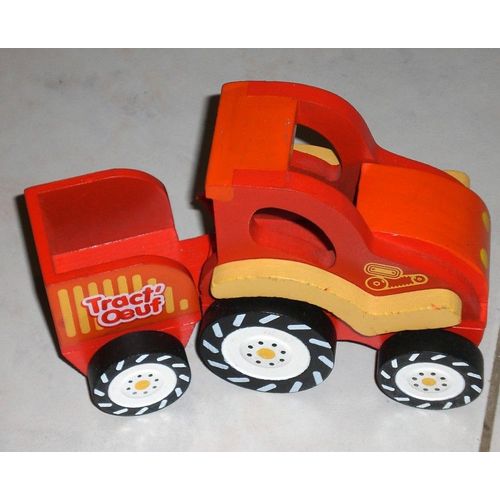 fizzy tract'oeuf tracteur en bois 18.5 cm