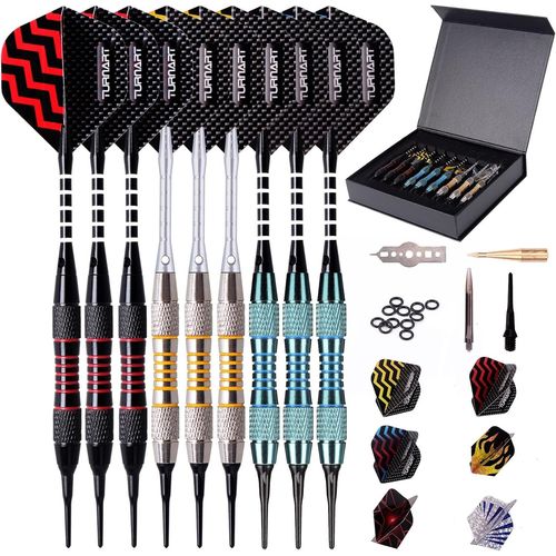 Flechette Pointe Plastique Flchettes 9 Pcs 18 Grammes Avec 50 Pointe Flechette Plastique 20 Anneaux En Caoutchouc 27 Vol Flechettes Pour Cible Electronique