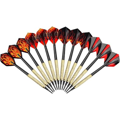 Flechette Pointe Plastique, Flechettes Pour Cible Electronique, 12  Jeu De Flchettes  Pointe Souple Avec 12 Ailettes Et 100 Remplacement Pointes