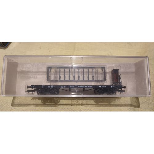 Fleischmann Ho 5285 Wagon Plat A Rancher Avec Guerite Avec Boite