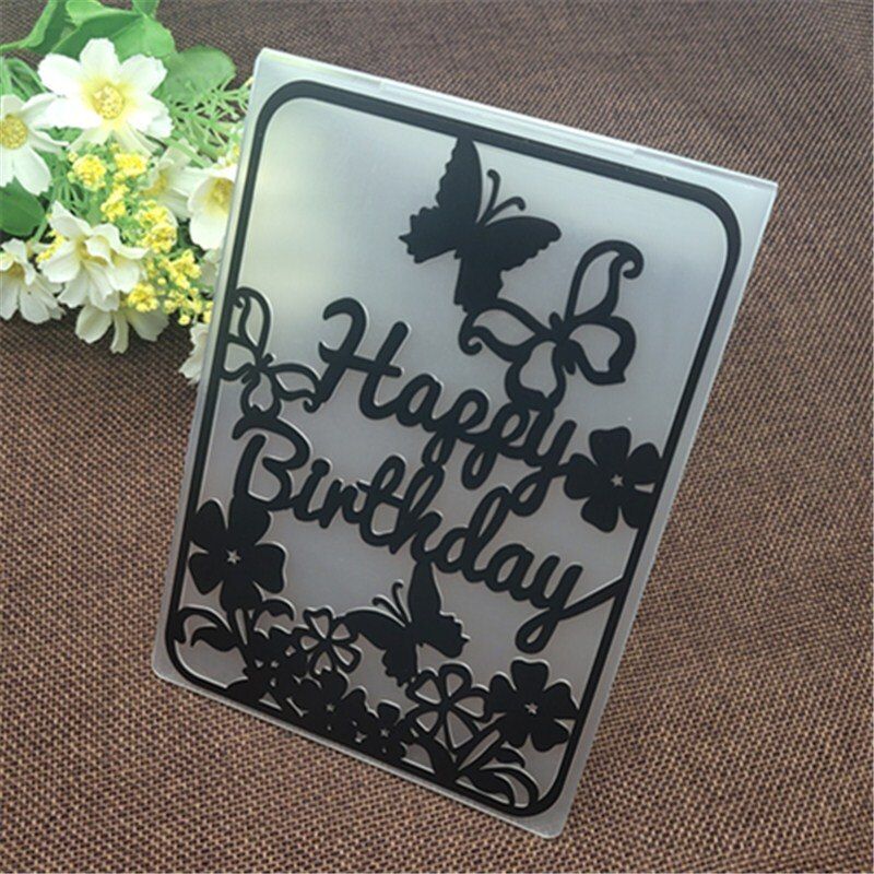 Fleur Joyeux Anniversaire Imprimer Bricolage En Plastique Gaufrage Dossiers Pour Bricolage Scrapbooking Papier Artisanat Carte Faisant Des Fournitures De Decoration Rakuten