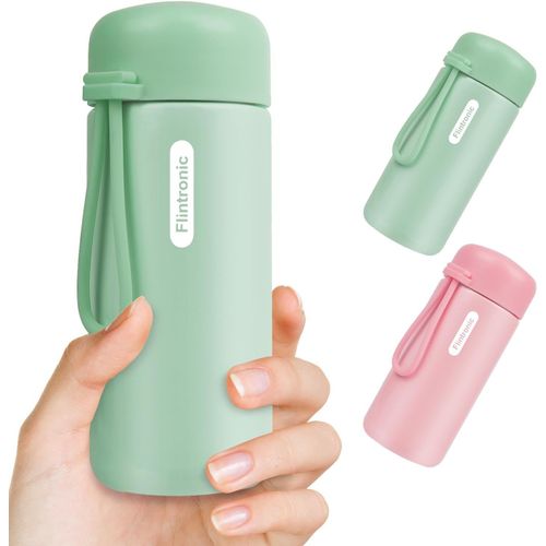 Flintronic Bouteille Isotherme, 150ml Mini Gourde Isotherme En Acier Inoxydable, Bouteille D'eau Acier Inoxydable  Double Paroi, Etanche, , Sans Bpa, Pour Running, cole, Bureau - Vert