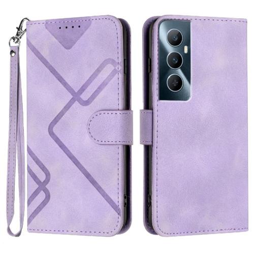 Flip tui Pour Realme C65 Couverture Magntique Portefeuille Flip Avec Support De Fente Pour Carte Cuir Pu - Violet