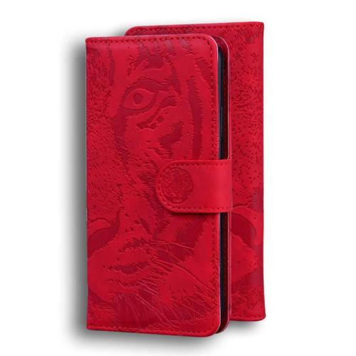 Flip tui Pour Realme Gt 6 Bicelle De Protection Portefeuille En Cuir Tigre Mignon En Relief - Rouge