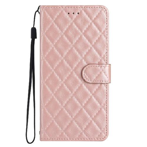 Flip tui Pour Samsung Galaxy A04 Tpu Antichoc Portefeuille En Cuir Pu Bicelle Titulaire De Fentes Pour Cartes Folio Magntique - Couleur Rose