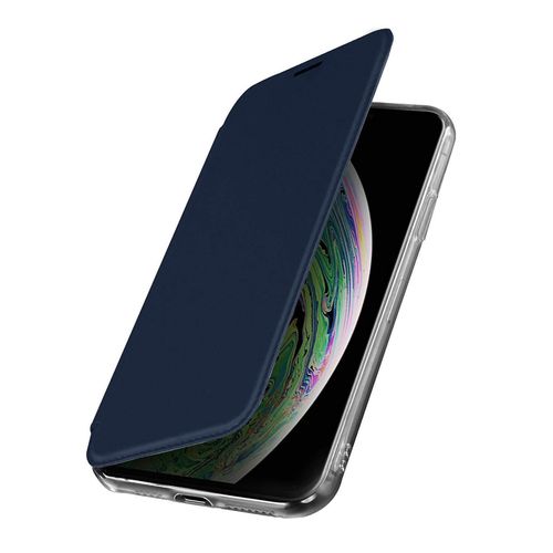 Flip Folio Case With Mirror Pour Apple Iphone Xs Max Thin And Light, Dark Blue
