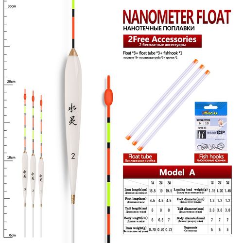 Flotteur De Pche En Lac Et En Rivire,3 Pices,1 Tube De Flotteur + 1 Sac D'hameons + 1 Sige De Boue,Matriel D'eau Douce - Type Modela 3pcs