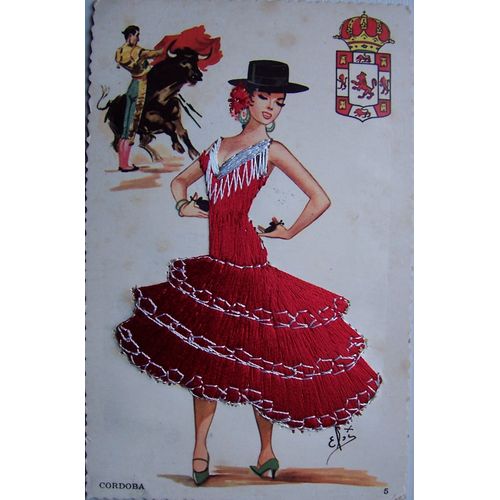 Folklore Carte Brode Espagne Cordoba