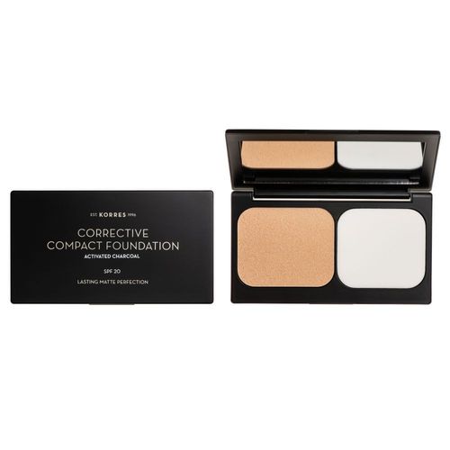 Fond De Teint Compact Correcteur, Charbon Actif Spf20, Teinte 1, 30ml - Korres - Fond De Teint