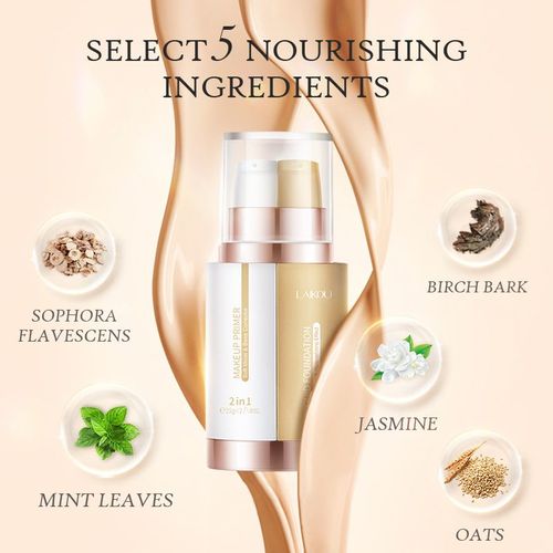 Fond De Teint Liquide Et Primaire De Maquillage Multi-Effets, 1 Pice, 25g X 2, Correcteur Hydratant, Lger, Respirant, Contrle D'huile Durable