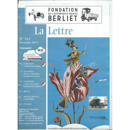 Fondation De L'automobile Marius Berliet La Lettre 01/11/2014 Exposition Usines Et Guerre, Les Femmes Dans La Premire Guerre Mondiale, Exposition 1914 1918 Lyon Sur Tous Les Fronts, Modles Rduits