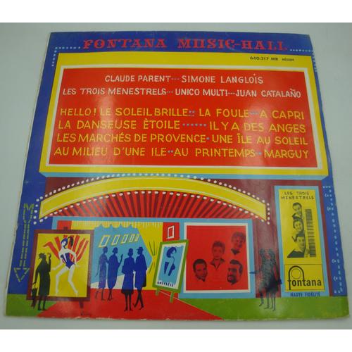 Fontana Music-Hall N2 - Le Soleil Brille/ Capri/La Danseuse toile Lp 25cm - Collectif