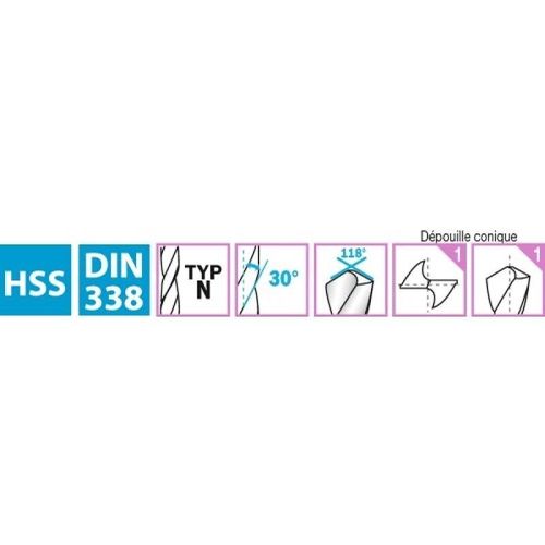 Forets Tsx Queue Rduite Qr-Hss-Diamtre 14mm Tivoly