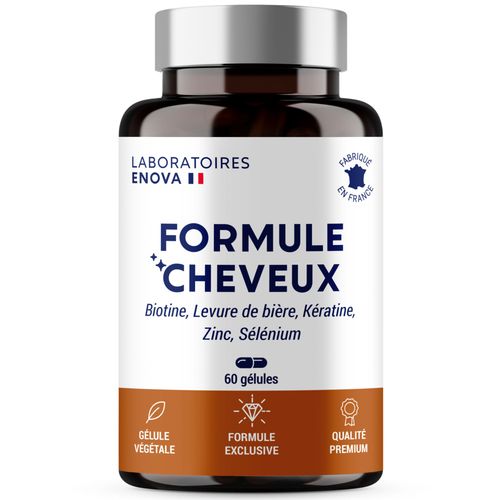 Formule Cheveux | Biotine, Kratine, Zinc, Selenium, Levure De Bire | Rsistance Pousse Brillance | Produit Conu Avec Les Clients | Complement Alimentaire Cheveux 30 Jours | Fabriqu En France