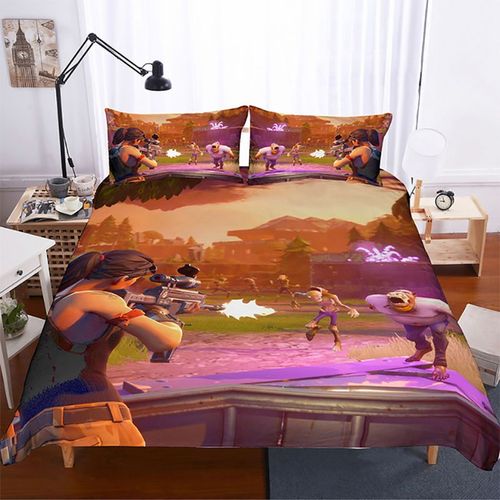 Fortnite Style Imprim Parure De Couette De Marque Housse De Couette + Taies D'oreiller Polyester Parure De Lit -Pm300301