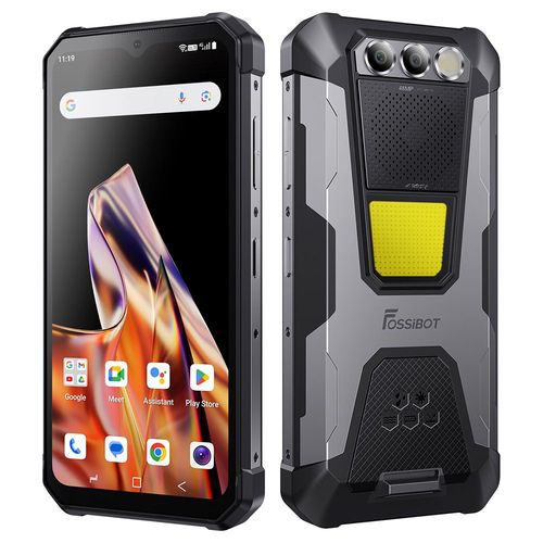 FOSSiBOT F106 PRO Smartphone robuste, cran FHD+ de 6,58 pouces, processeur Helio G85, mmoire RAM 15 Go + ROM 256 Go, appareil photo 48 + 20 MP, lampe de camping 3 W