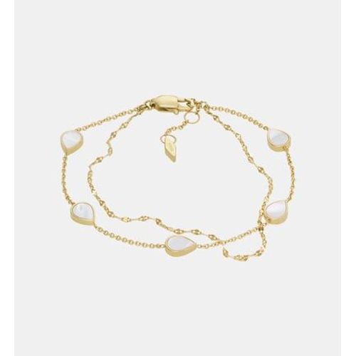 Fossil - Bracelet Double Chane Et Pierres Nacres - Dor