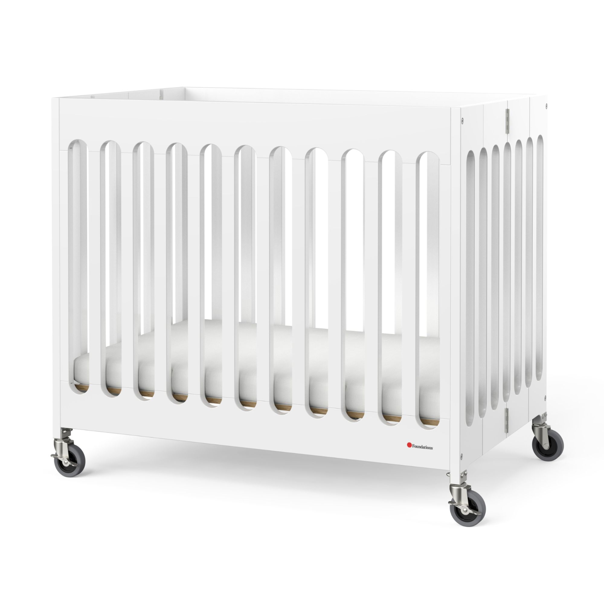 Lit de voyage avec matelas et bassinet gris