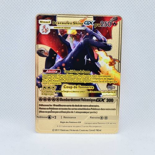 FR Carte Pokemon Dracaufeu shiny GX metal gold custom cards Français collection Rakuten