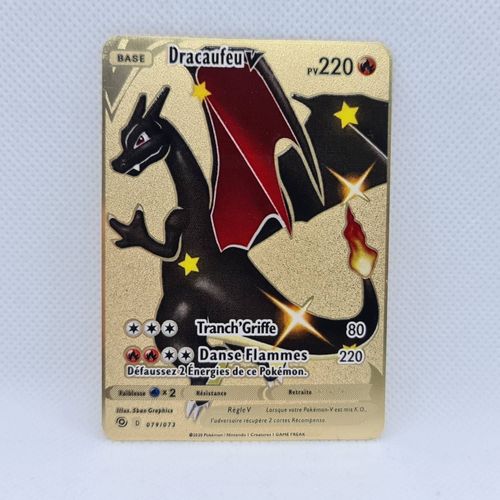 FR Carte pokemon dracaufeu Shiny V metal gold Français custom cards collection Rakuten