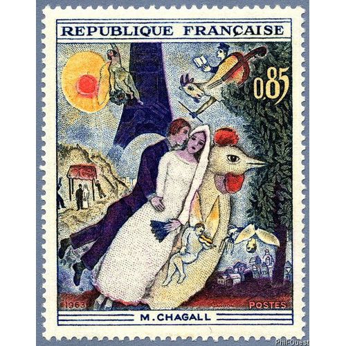 France 1963, Trs Beau Timbre Neuf** Luxe Yvert 1398, Oeuvre De Moche Zakharovitch Chagalov, Dit Marc Chagall, 