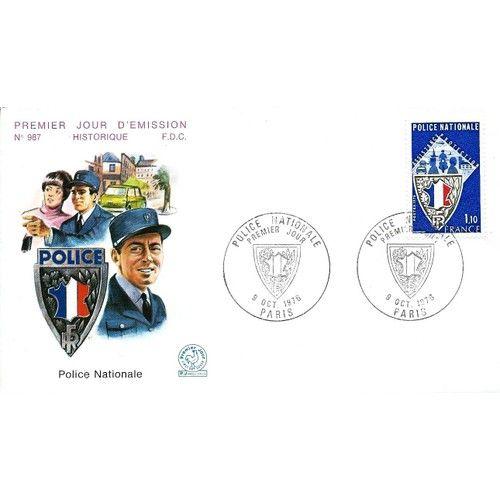 France 1976, Trs Belle Enveloppe 1er Jour Fdc 987, Timbre Yvert 1907, Police Nationale, Cachet De Paris, tat Neuf.