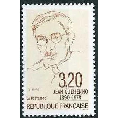 France 1990, Trs Beau Timbre Neuf** Luxe Yvert 2641, Centenaire De La Naissance De Jean Guhenno(1890-1978) crivain, Critique Et Polmiste.