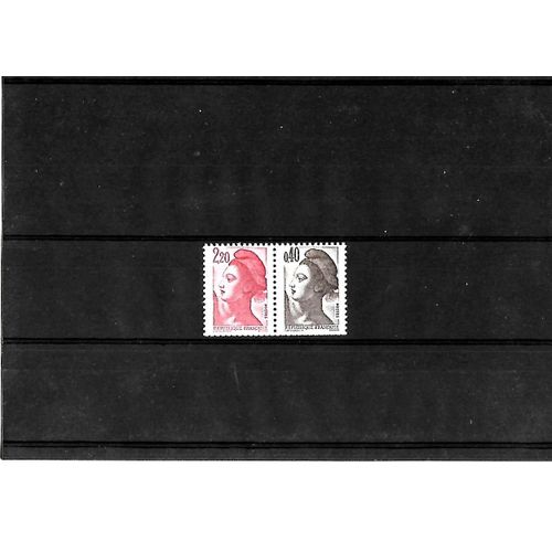 France/1985-N2377 B -Type Libert-Provenant Des Carnets 1501-Paire Se Tenant Horizontalement- De Timbres Neufs**-Gomme Intacte-1er Choix